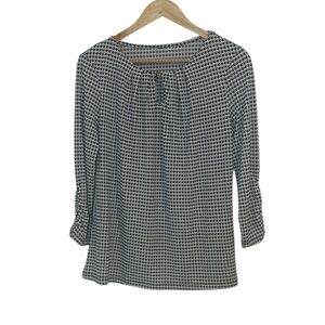 Anne Klein Black and White Houndstooth Women's Top, medium large